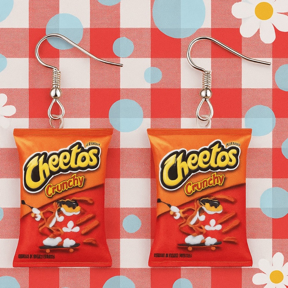 Cheetos Crunchy Bag Novelty Earrings